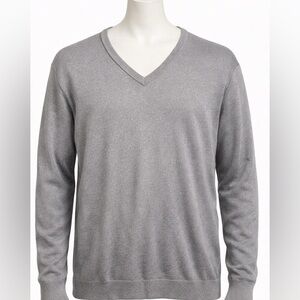 John Varvatos Charcoal V-Neck Sweater